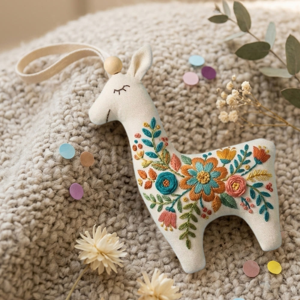 Rubbyoo Llama Embroidery Kit - Large Mandala Flower | Unique Gift For Mom | Floral Backpack Accessory - image 9