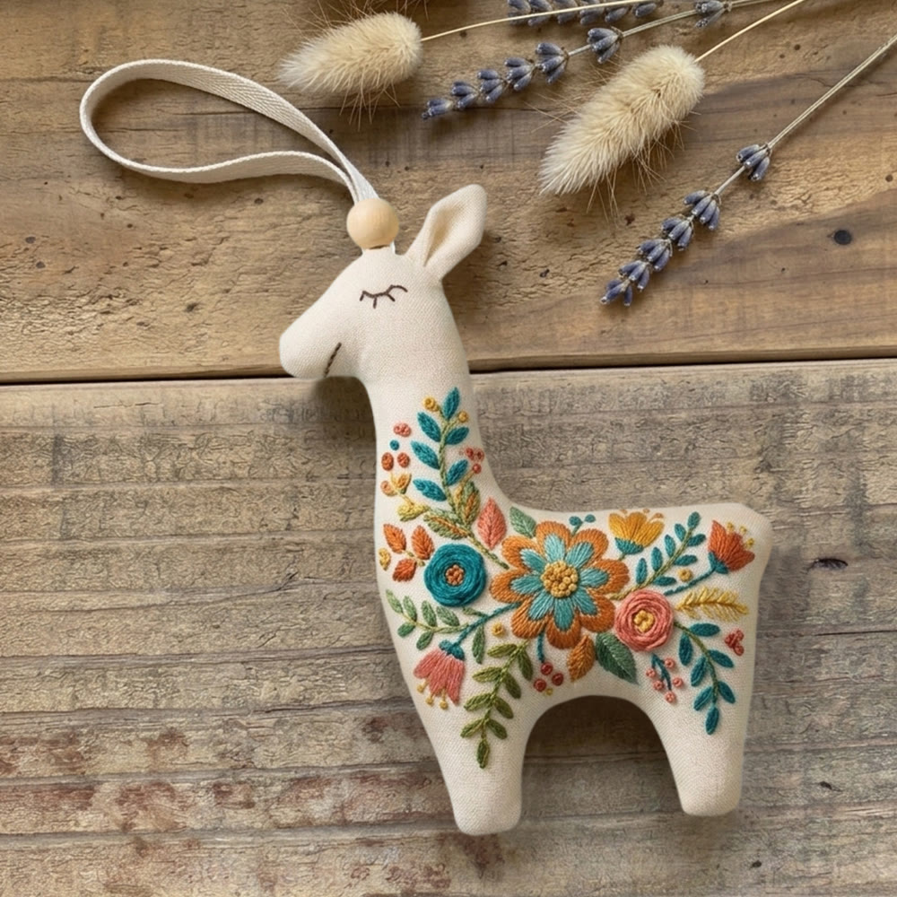 Rubbyoo Llama Embroidery Kit - Large Mandala Flower | Unique Gift For Mom | Floral Backpack Accessory - image 4