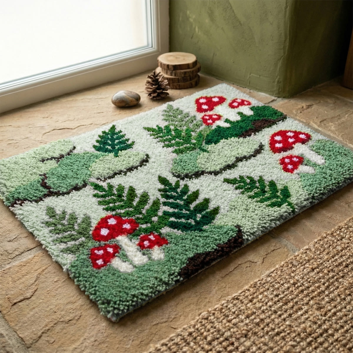 Rubbyoo Latch Hook Rug Kit - Forest Shrubbery | Living Room Carpet | Handmade Home Decor   - image 3