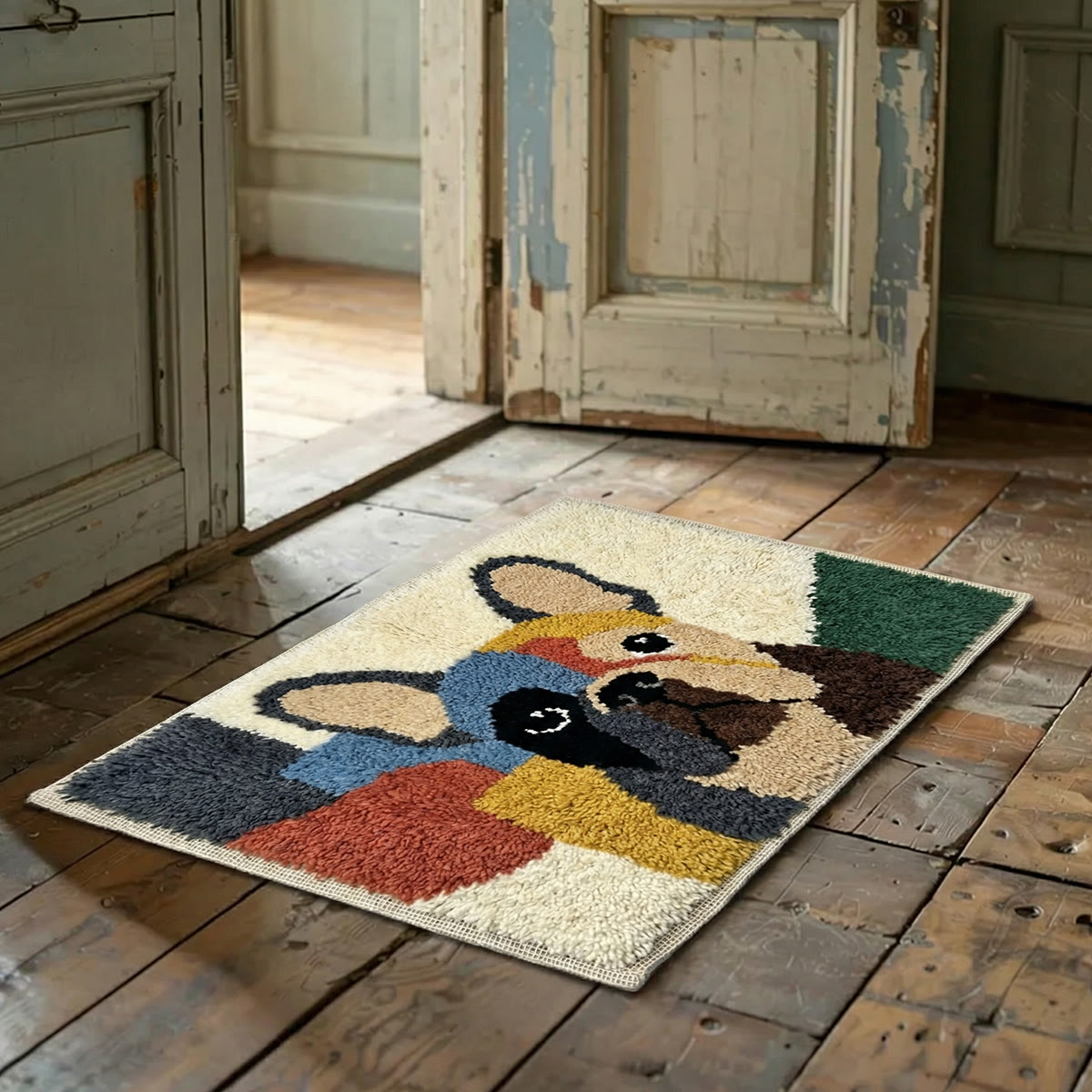 Rubbyoo Latch Hook Rug Kit - Colourful Puppy | Personalized Yarn Art | Soft Rug For Nursery - image 2