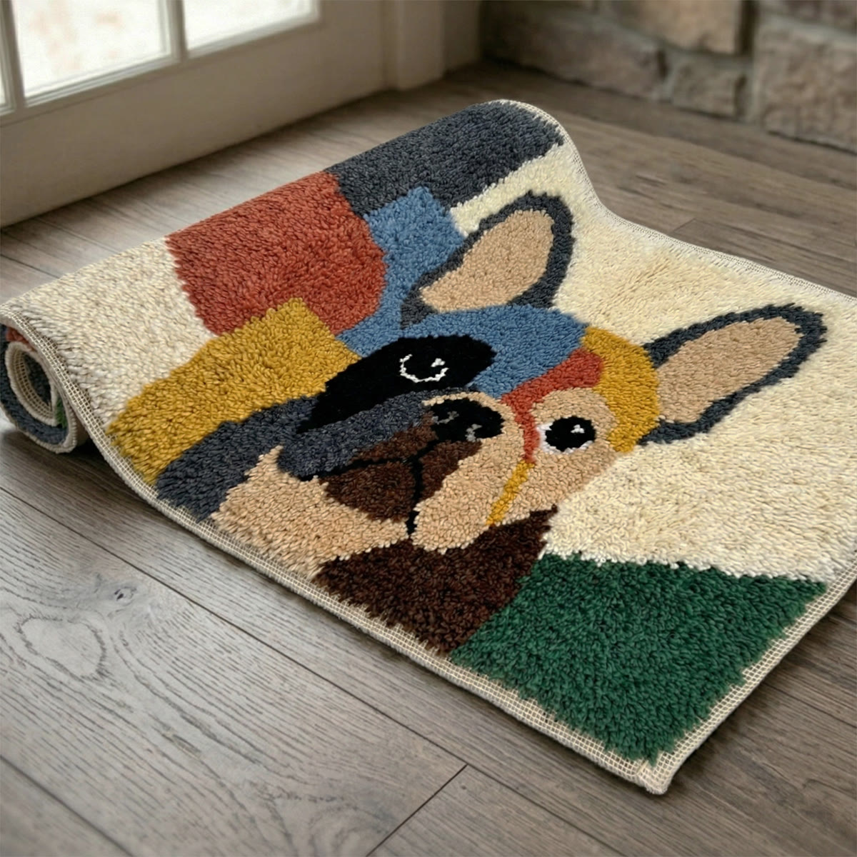 Rubbyoo Latch Hook Rug Kit - Colourful Puppy | Personalized Yarn Art | Soft Rug For Nursery - image 8