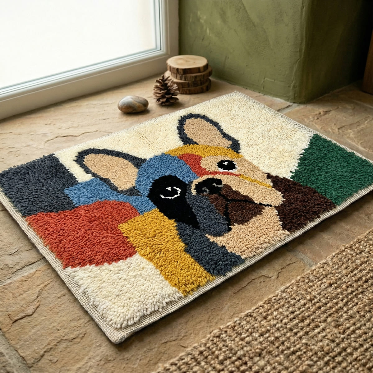 Rubbyoo Latch Hook Rug Kit - Colourful Puppy | Personalized Yarn Art | Soft Rug For Nursery - image 4