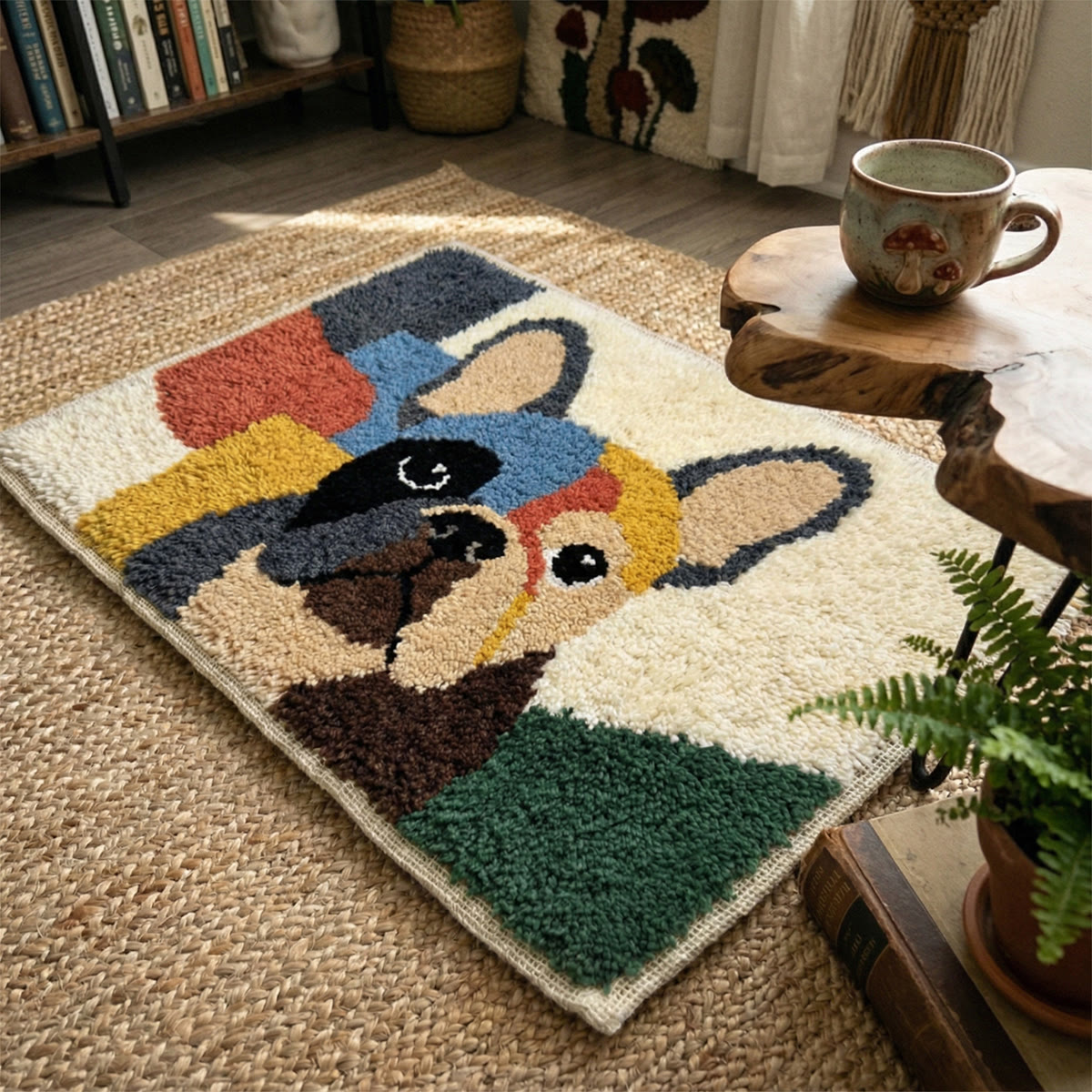 Rubbyoo Latch Hook Rug Kit - Colourful Puppy | Personalized Yarn Art | Soft Rug For Nursery - image 5