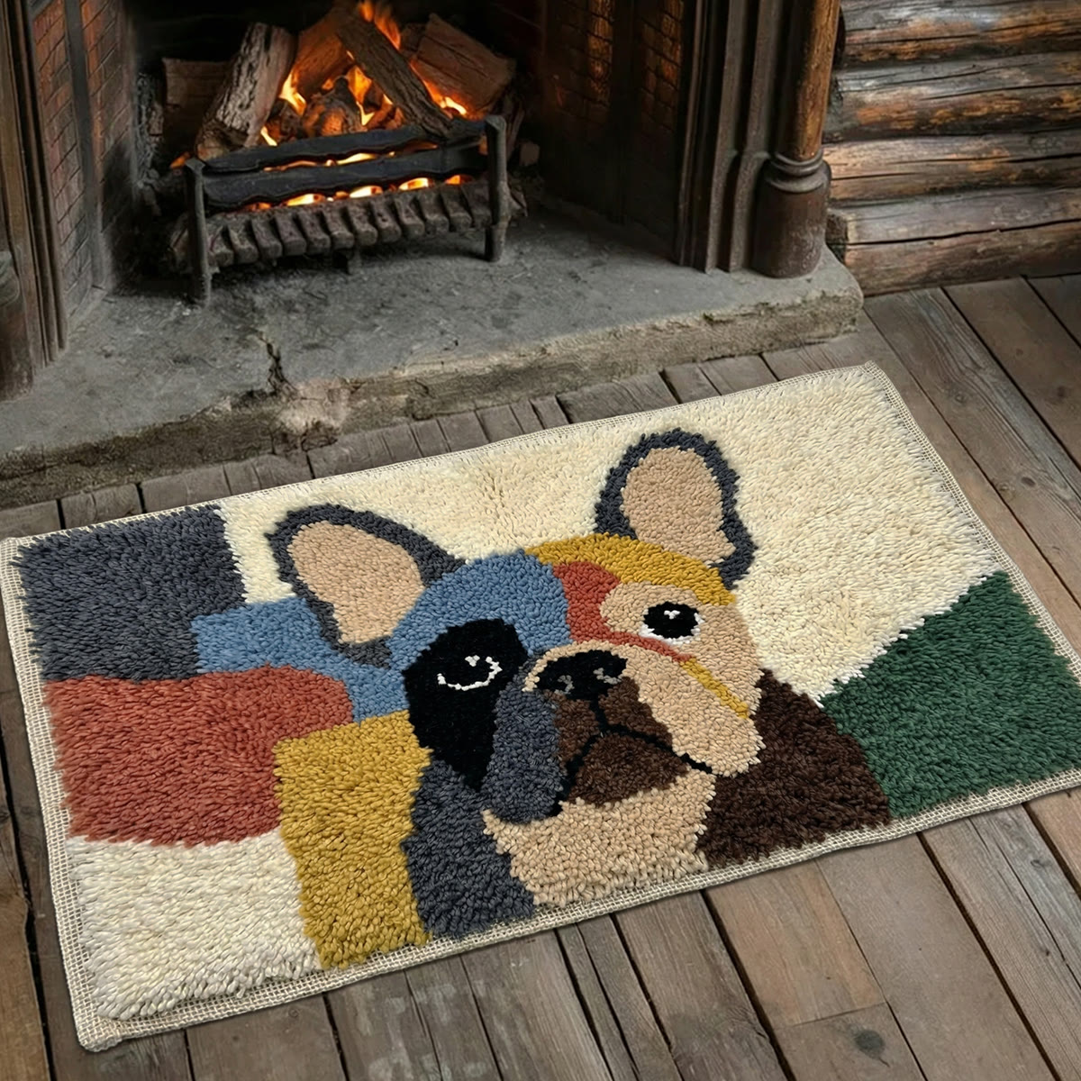 Rubbyoo Latch Hook Rug Kit - Colourful Puppy | Personalized Yarn Art | Soft Rug For Nursery - image 3