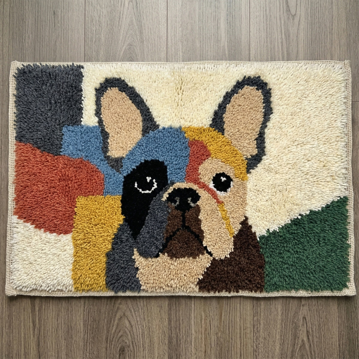 Rubbyoo Latch Hook Rug Kit - Colourful Puppy | Personalized Yarn Art | Soft Rug For Nursery - 75×50cm - image 1