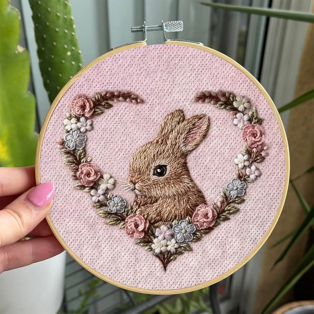 Rubbyoo Embroidery Kit - Love Bunny | Unique Mother Day Craft | Handmade Gifts For Her - image 5