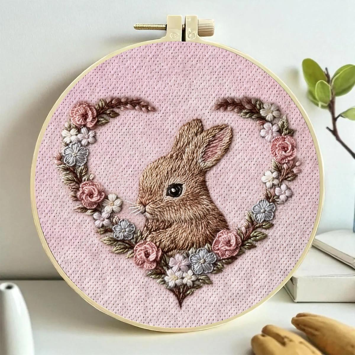 Rubbyoo Embroidery Kit - Love Bunny | Unique Mother Day Craft | Handmade Gifts For Her - image 4