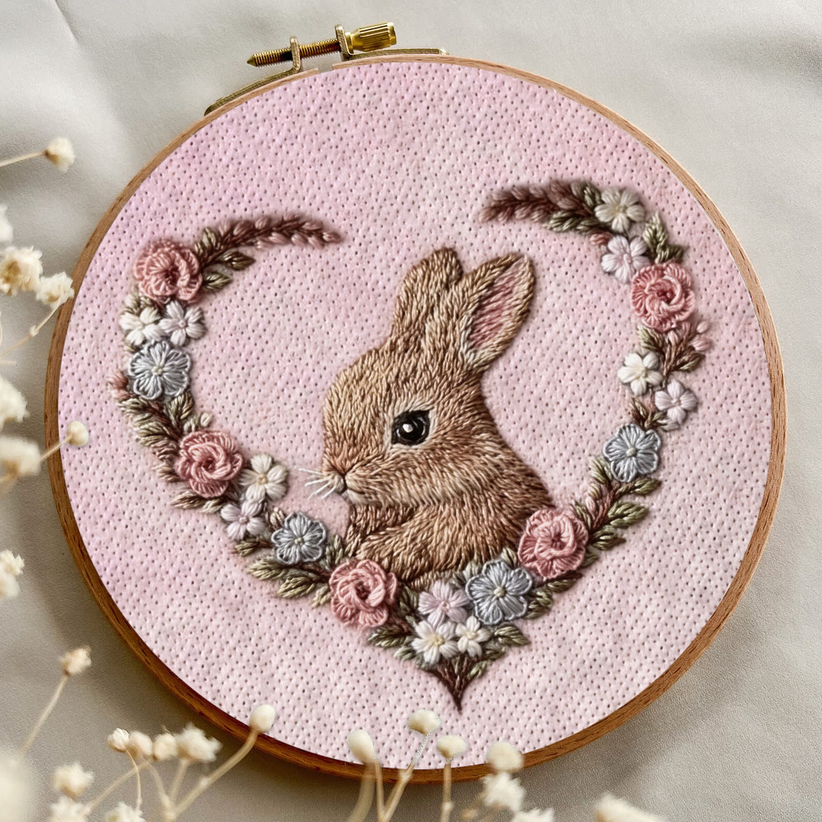 Rubbyoo Embroidery Kit - Love Bunny | Unique Mother Day Craft | Handmade Gifts For Her - image 3