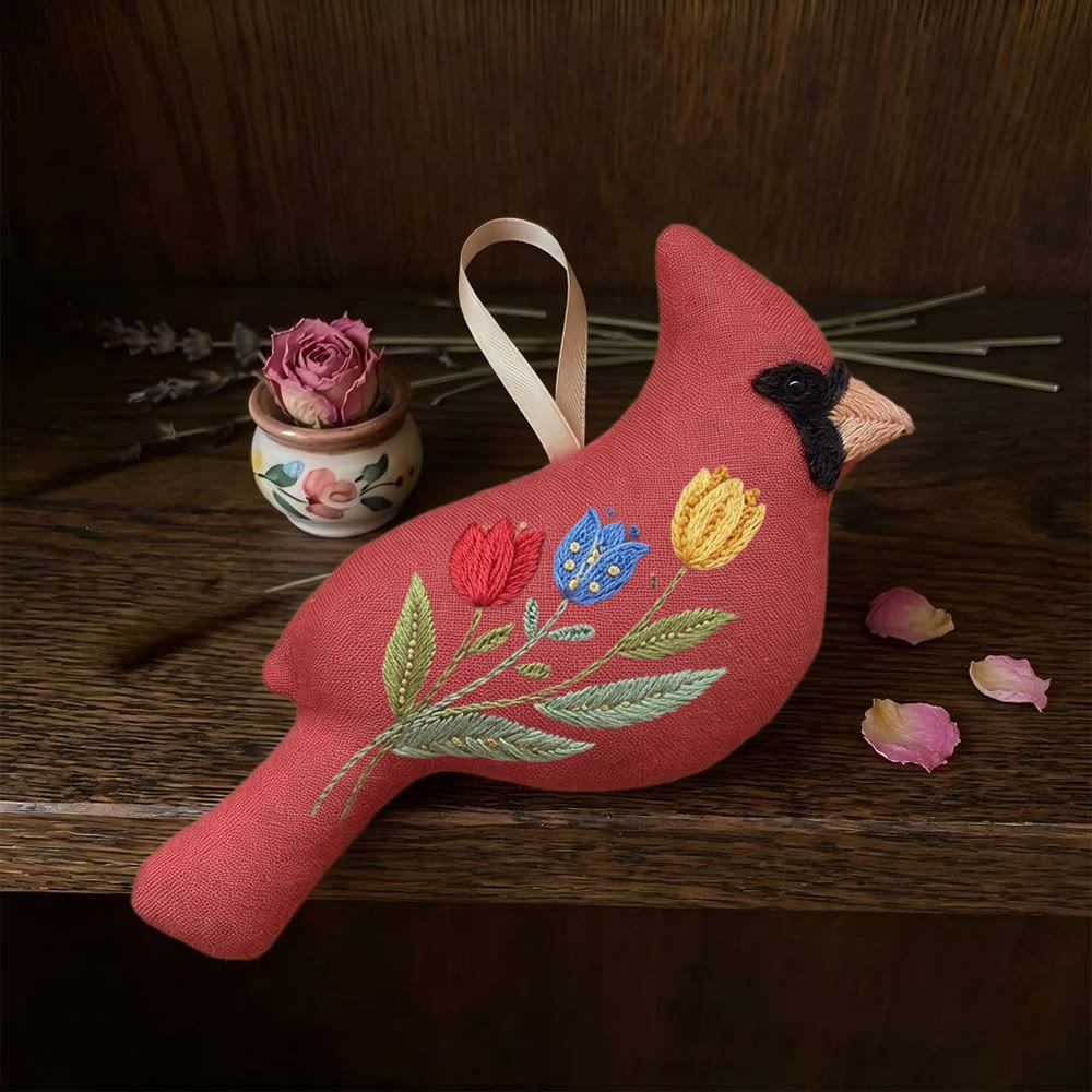Rubbyoo Cardinal Embroidery Kit - Colorful Tulips | Handmade Home Ornament | Special Gifts For Grandma - image 7