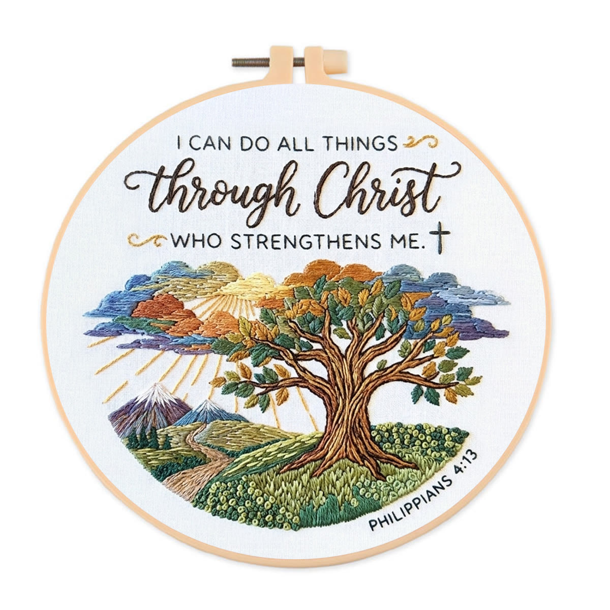 Rubbyoo Embroidery Kit - I Can Do All Things | Philippians 4:13 | Inspirational Christian Gift  - 20*20cm - image 1