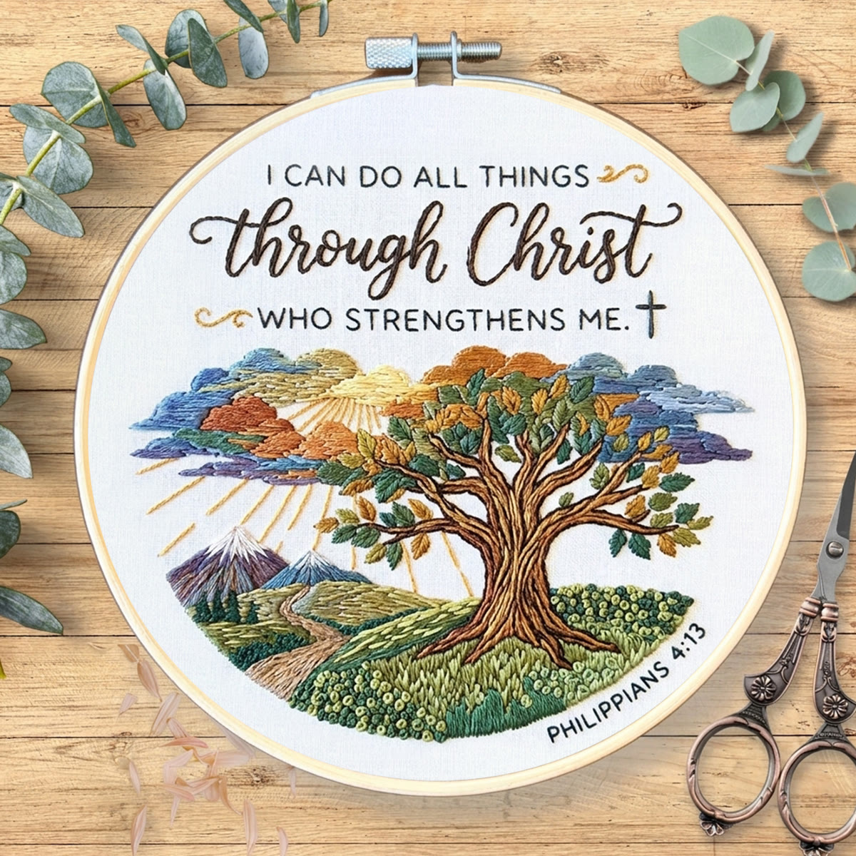 Rubbyoo Embroidery Kit - I Can Do All Things | Philippians 4:13 | Inspirational Christian Gift  - image 2
