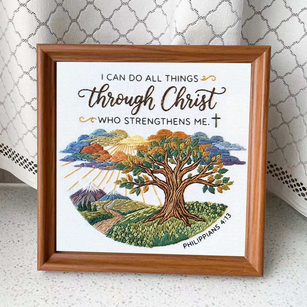 Rubbyoo Embroidery Kit - I Can Do All Things | Philippians 4:13 | Inspirational Christian Gift  - Embroidery Kit Plus An Extra Frame - image 9