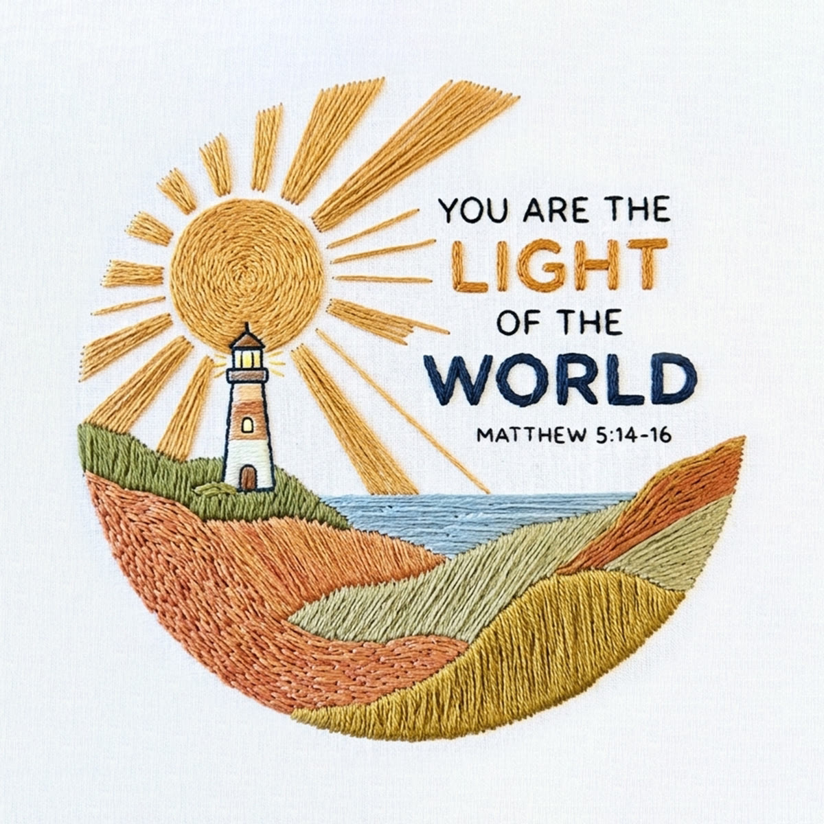 Rubbyoo Embroidery Kit - You Are The Light Of The World | Matthew 5:14–16 Wall Art | Christian Lighthouse Decor - image 8