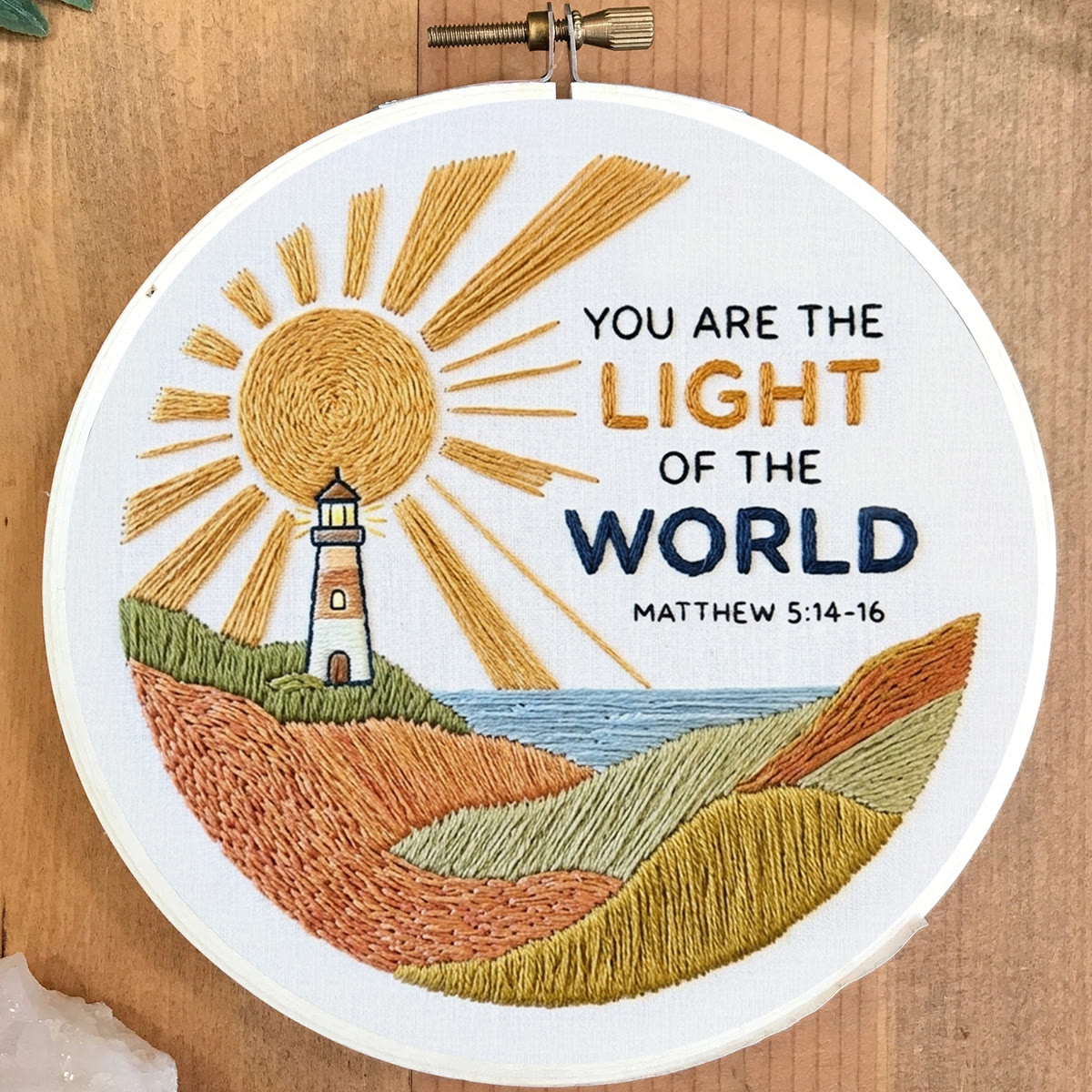 Rubbyoo Embroidery Kit - You Are The Light Of The World | Matthew 5:14–16 Wall Art | Christian Lighthouse Decor - image 4