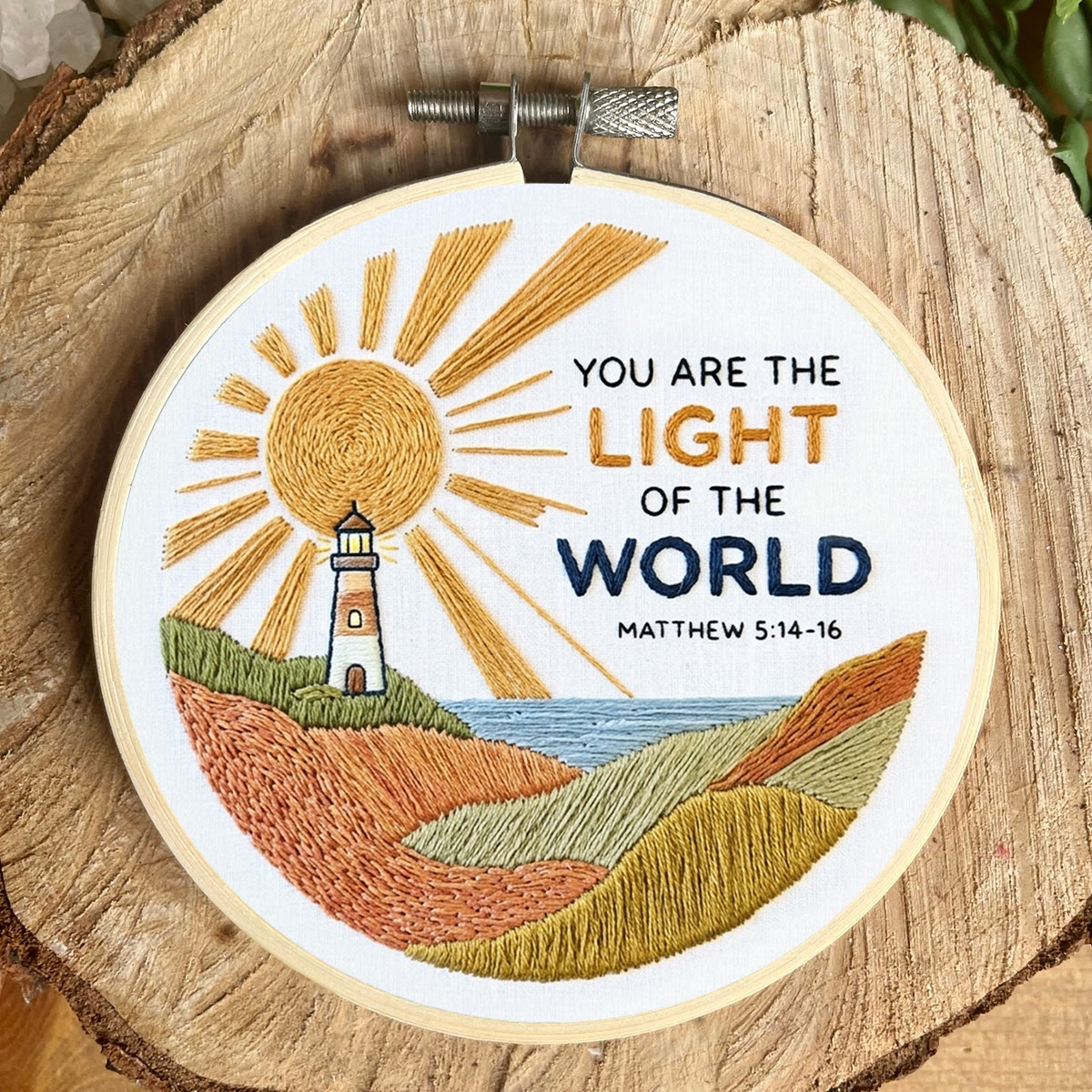 Rubbyoo Embroidery Kit - You Are The Light Of The World | Matthew 5:14–16 Wall Art | Christian Lighthouse Decor - image 5