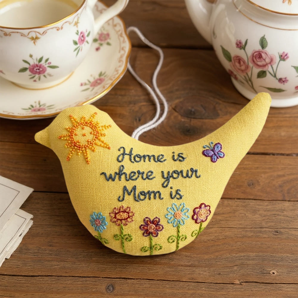 Rubbyoo Bird-shaped Embroidery Kit - Home Is Where Mom Is | Mother's Day Gift | Handmade Memorable Collection - image 2