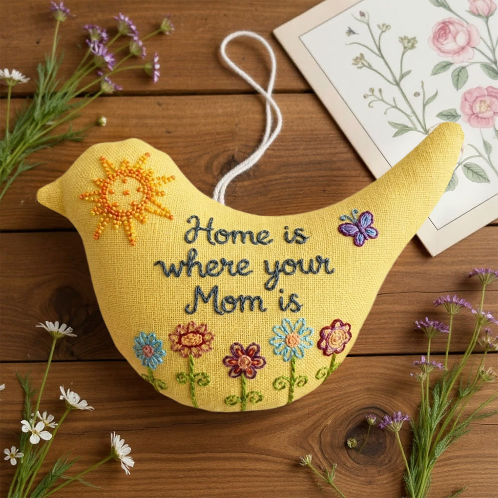 Rubbyoo Bird-shaped Embroidery Kit - Home Is Where Mom Is | Mother's Day Gift | Handmade Memorable Collection - image 4