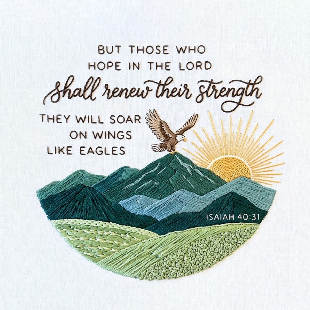 Rubbyoo Embroidery Kit - The Lord Shall Renew Their Strength | Hand-stitched Wall Hanging | Modern Christian Home Decor - image 8
