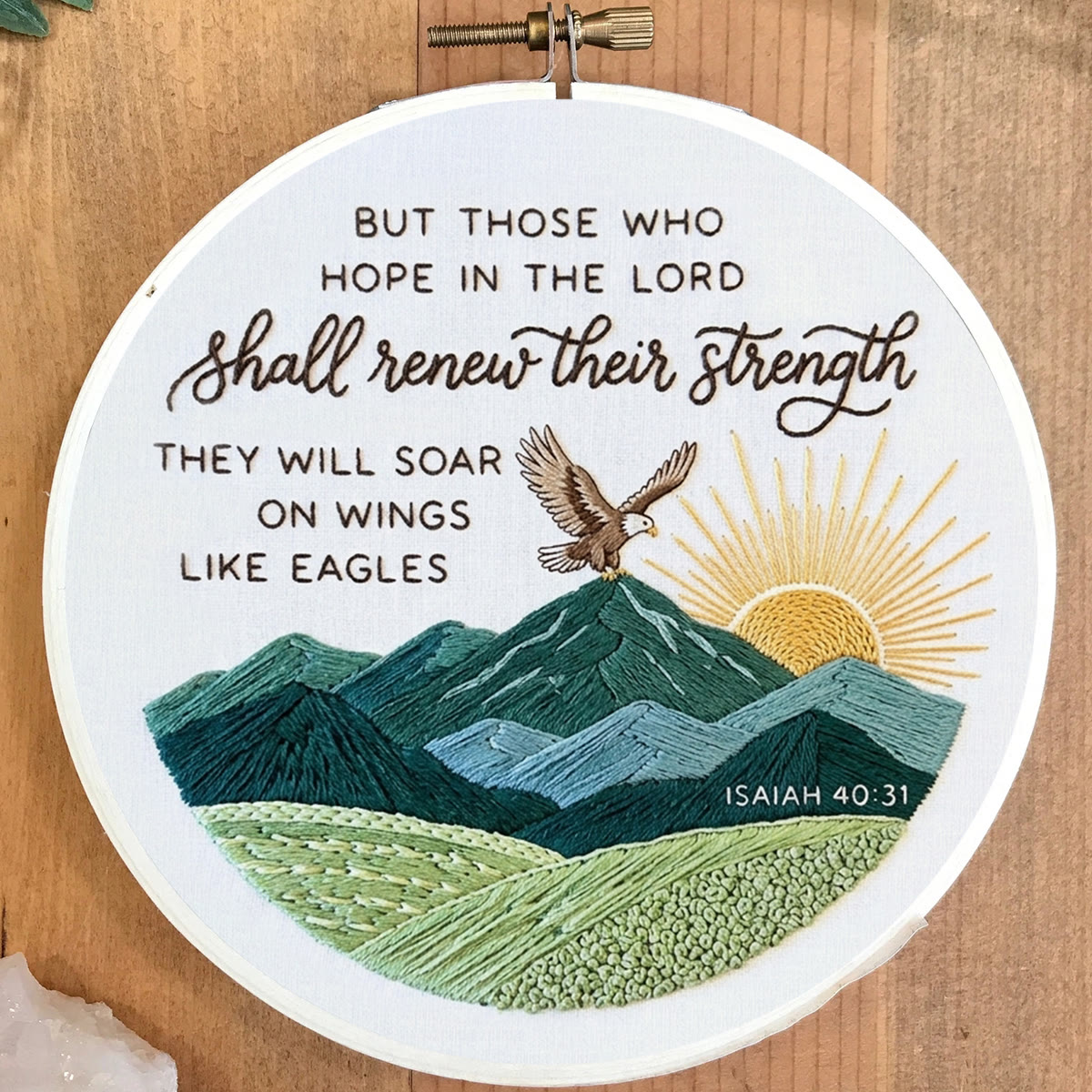 Rubbyoo Embroidery Kit - The Lord Shall Renew Their Strength | Hand-stitched Wall Hanging | Modern Christian Home Decor - image 4