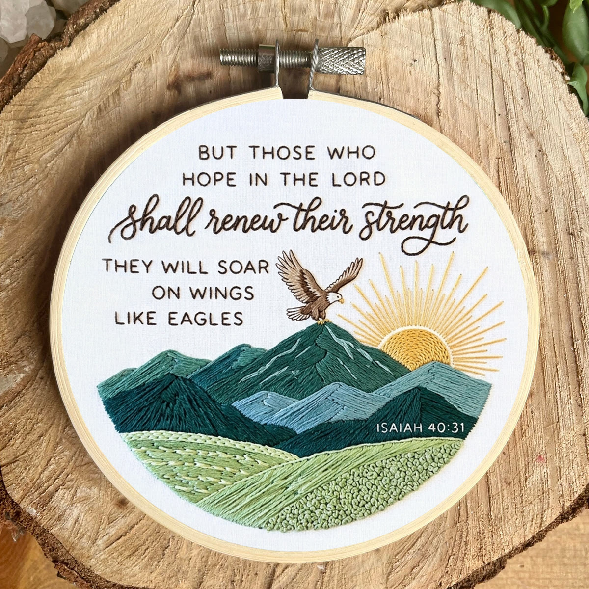 Rubbyoo Embroidery Kit - The Lord Shall Renew Their Strength | Hand-stitched Wall Hanging | Modern Christian Home Decor - image 5