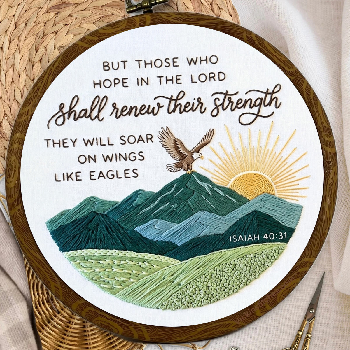 Rubbyoo Embroidery Kit - The Lord Shall Renew Their Strength | Hand-stitched Wall Hanging | Modern Christian Home Decor - image 7