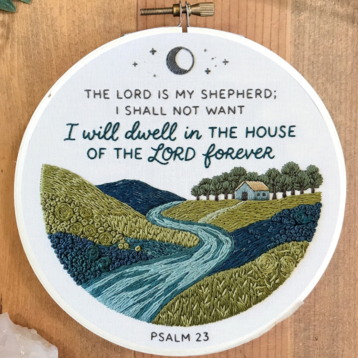 Rubbyoo Embroidery Kit - The Lord Is My Shepherd | Psalm 23 | Modern Biblical Landscape Home Accent - image 4