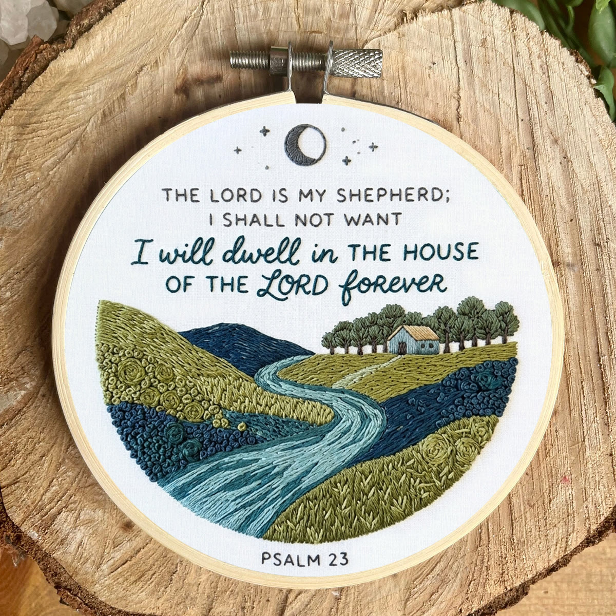 Rubbyoo Embroidery Kit - The Lord Is My Shepherd | Psalm 23 | Modern Biblical Landscape Home Accent - image 5
