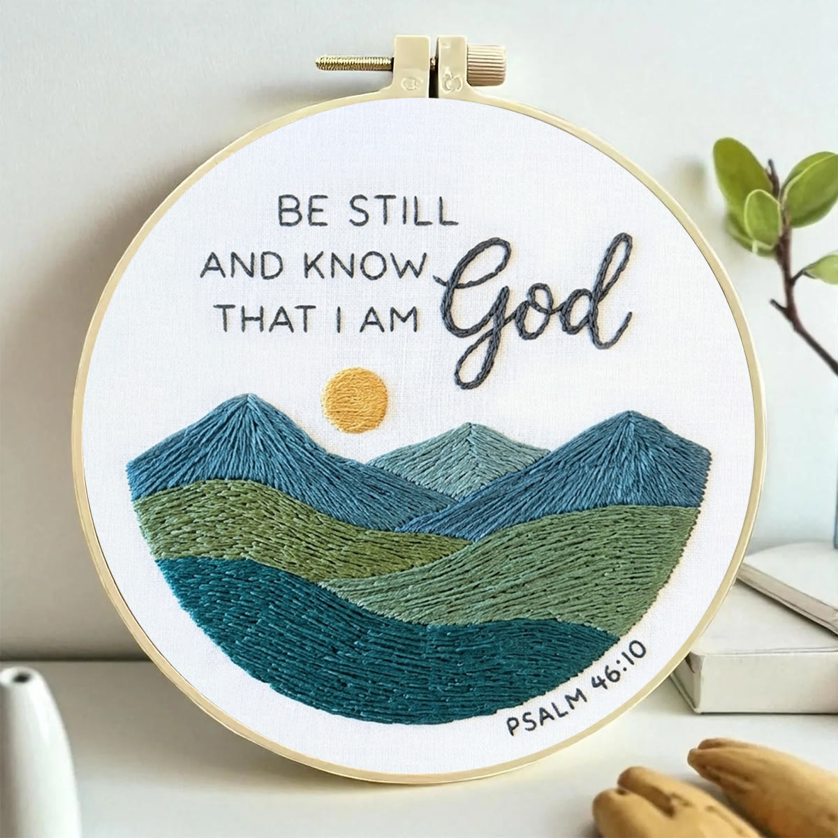 Rubbyoo Embroidery Kit - Be Still And Know That I Am God | Psalm 46:10 | Modern Faith Home Decor - image 3