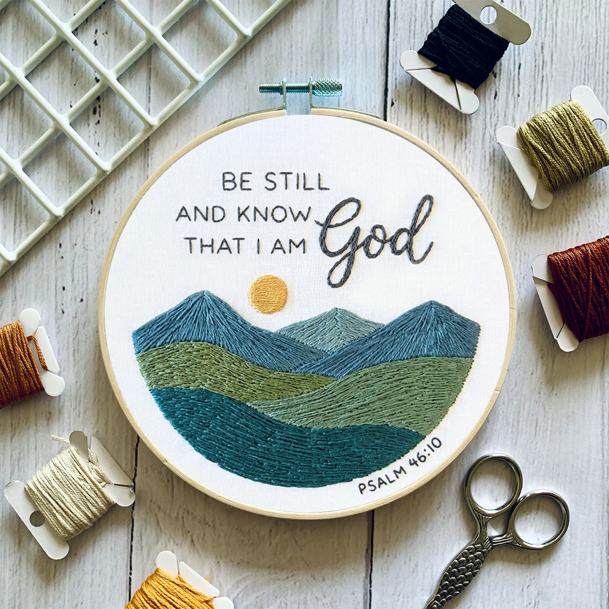 Rubbyoo Embroidery Kit - Be Still And Know That I Am God | Psalm 46:10 | Modern Faith Home Decor - image 5