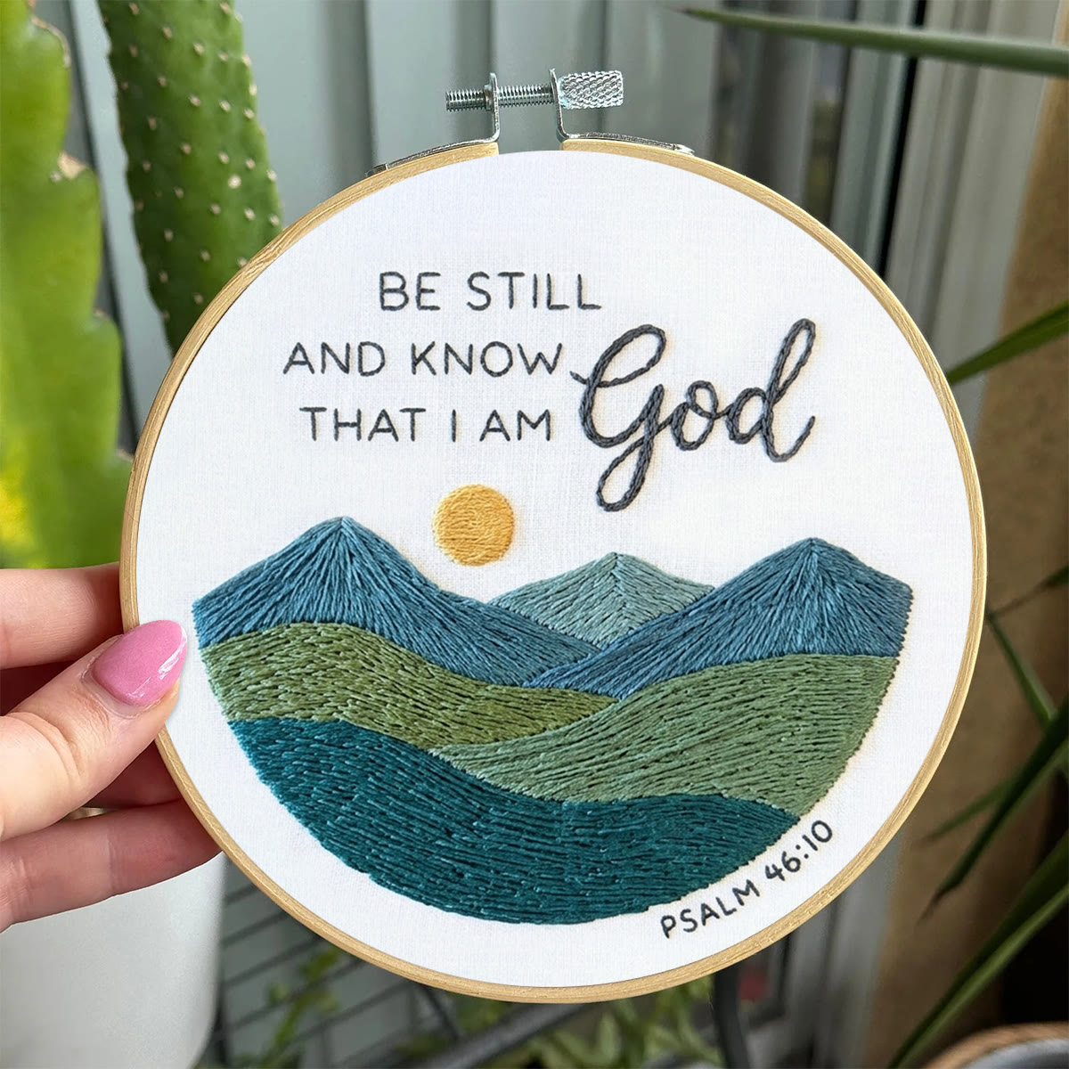 Rubbyoo Embroidery Kit - Be Still And Know That I Am God | Psalm 46:10 | Modern Faith Home Decor - image 6
