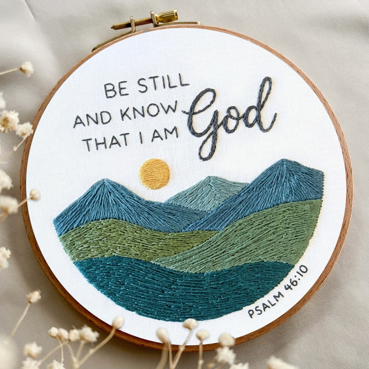 Rubbyoo Embroidery Kit - Be Still And Know That I Am God | Psalm 46:10 | Modern Faith Home Decor - image 7