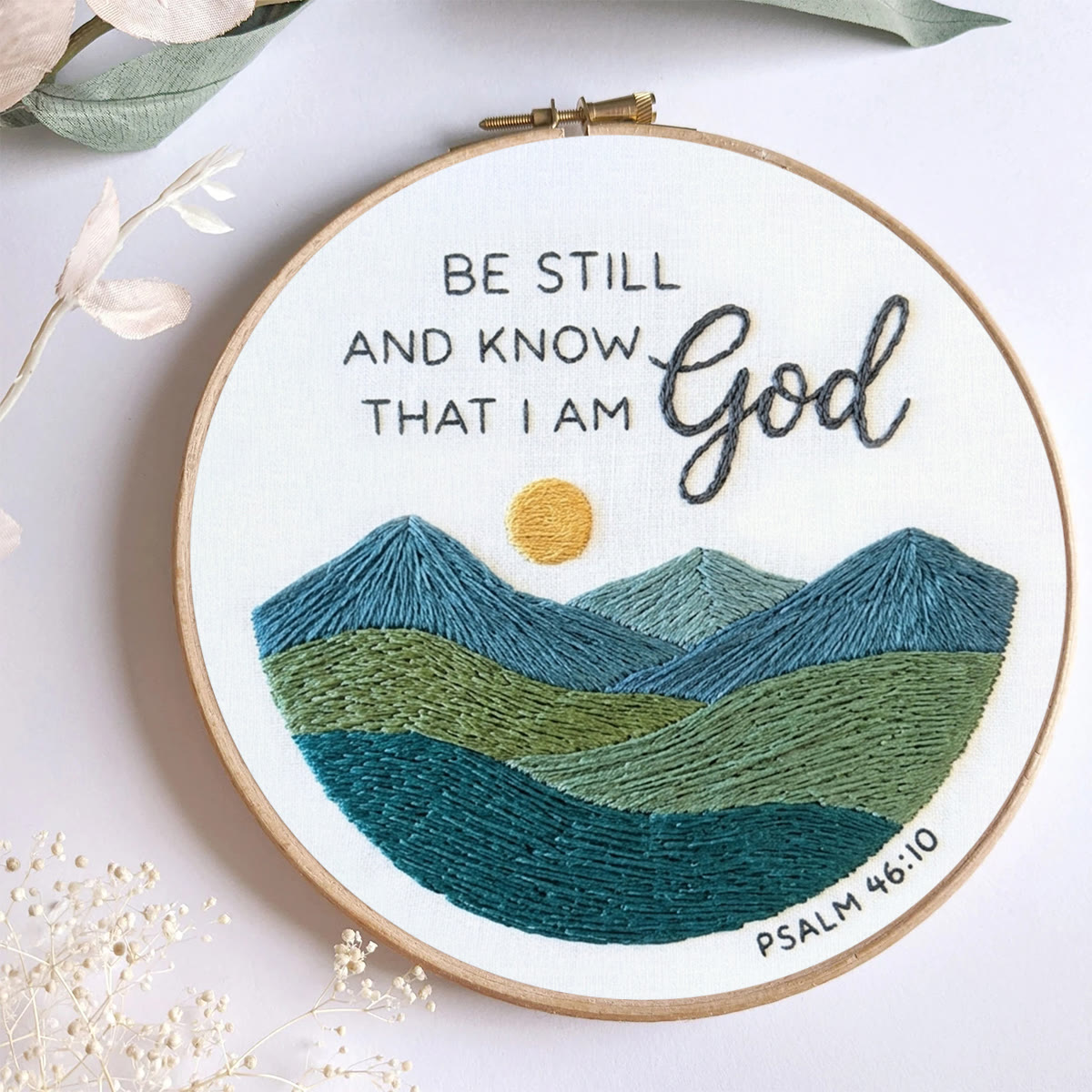 Rubbyoo Embroidery Kit - Be Still And Know That I Am God | Psalm 46:10 | Modern Faith Home Decor - image 8