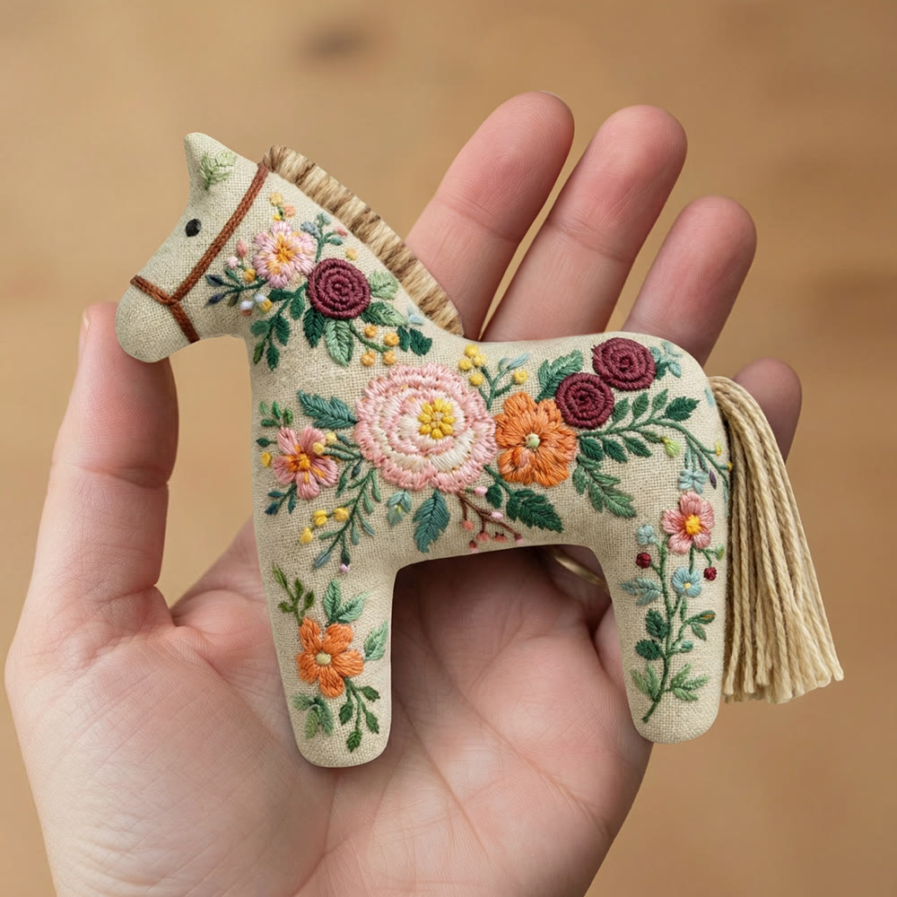 Rubbyoo Dala Horse Embroidery Kit - Blooming Flowers Design | Thoughtful Mother's Day Gift | Cozy Corner Decor - image 8