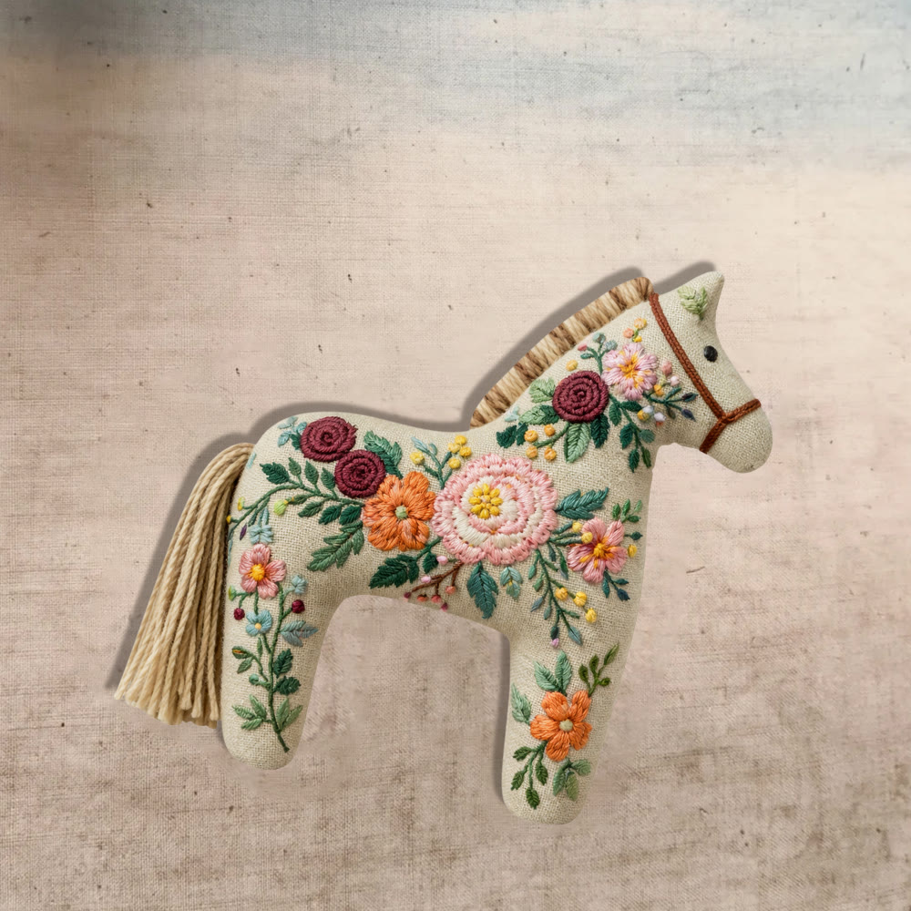 Rubbyoo Dala Horse Embroidery Kit - Blooming Flowers Design | Thoughtful Mother's Day Gift | Cozy Corner Decor - image 9