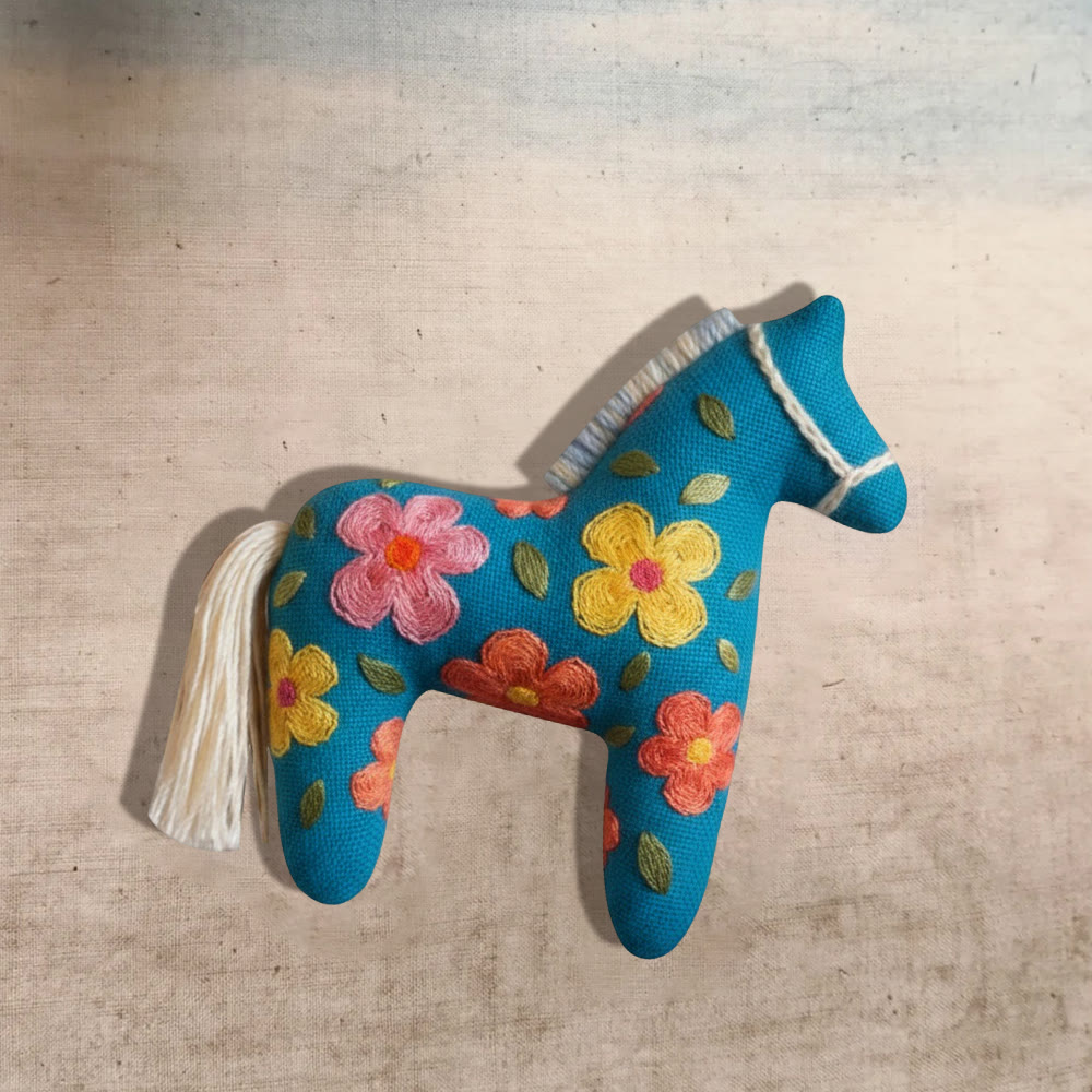 Rubbyoo Dala Horse Embroidery Kit - Simple Daisy Motif | Cute Gift For Friends | Cheerful Home Accents - image 9