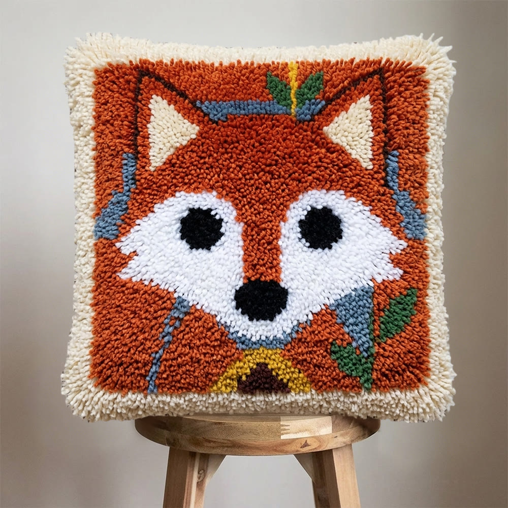 Rubbyoo Latch Hook Pillow Kit - Woodland Fox | Handmade Living Room Decor | Unique Housewarming Craft  - image 4