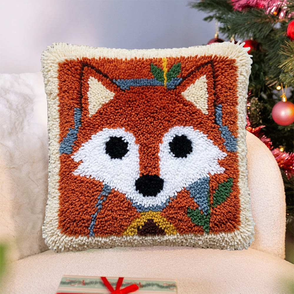 Rubbyoo Latch Hook Pillow Kit - Woodland Fox | Handmade Living Room Decor | Unique Housewarming Craft  - image 2