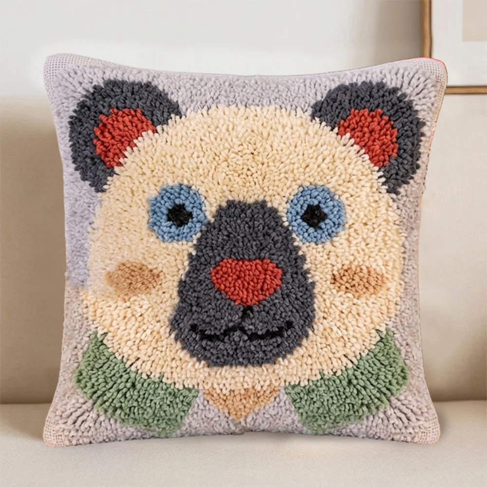 Rubbyoo Latch Hook Pillow Kit - Adorable Bear | Diy Gift For Housewarming | Creative Yarn Carft  - image 3