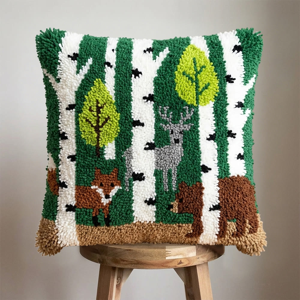 Rubbyoo Latch Hook Pillow Kit - Wild Jungle |  Unique Handmade Art | Decorative Cushion Case - image 4