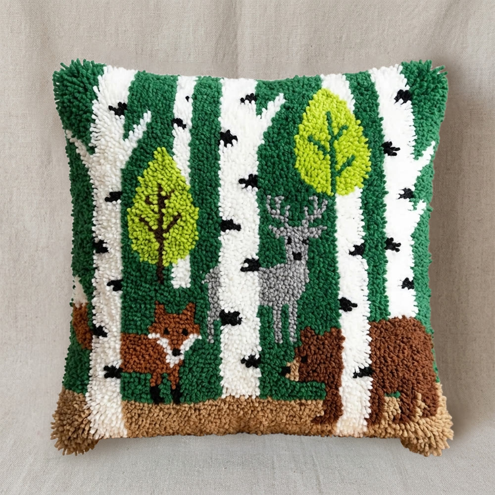 Rubbyoo Latch Hook Pillow Kit - Wild Jungle |  Unique Handmade Art | Decorative Cushion Case - image 9