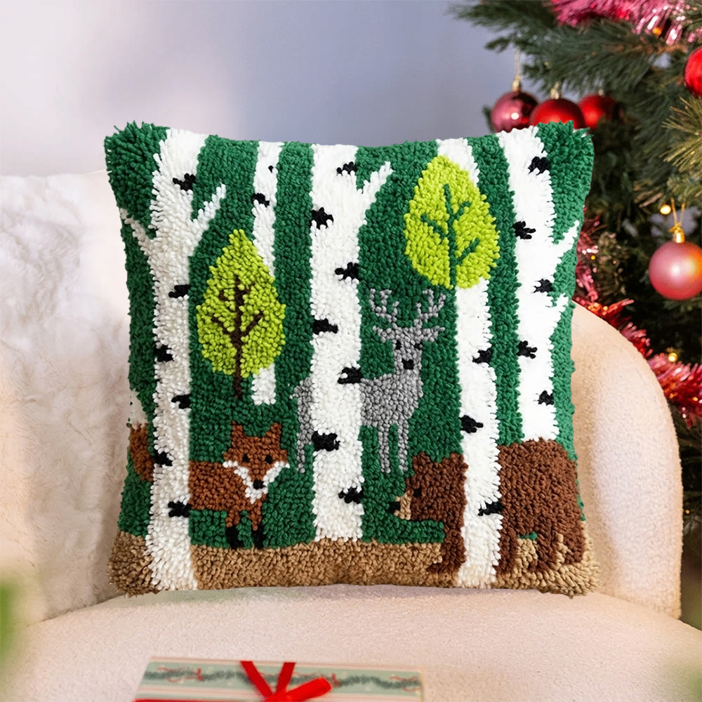 Rubbyoo Latch Hook Pillow Kit - Wild Jungle |  Unique Handmade Art | Decorative Cushion Case - image 2