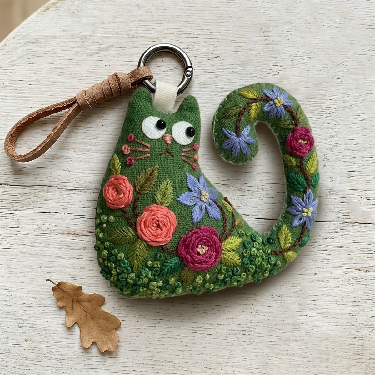 Rubbyoo Cat Embroidery Kit - Pink And Red Roses | Romantic Gift For Mom | Decorative Hanging Ornament - image 5