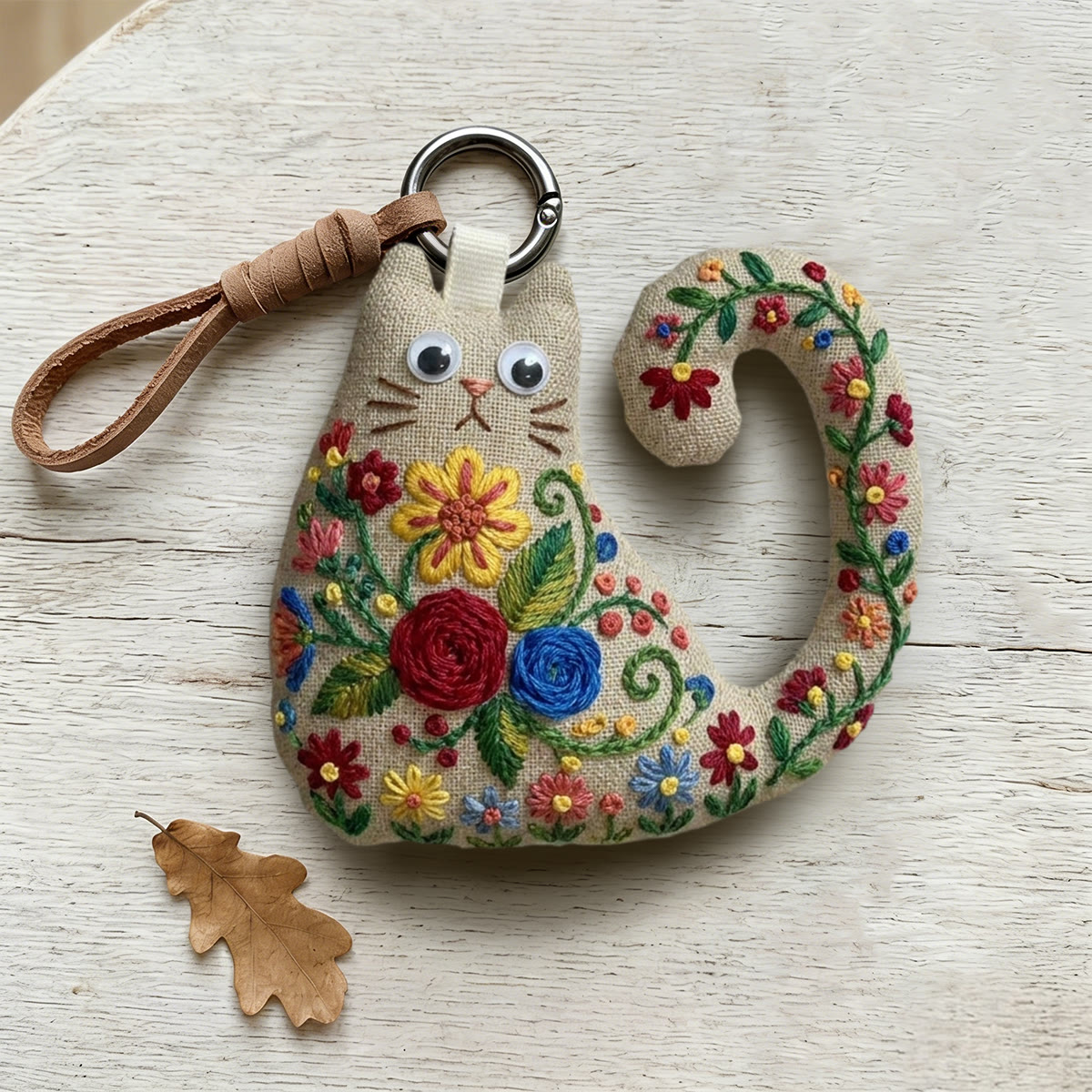 Rubbyoo Cat Embroidery Kit - Red Rose And Blue Daisy | Personalized Gift For Her | Nursery Wall Decor - image 8