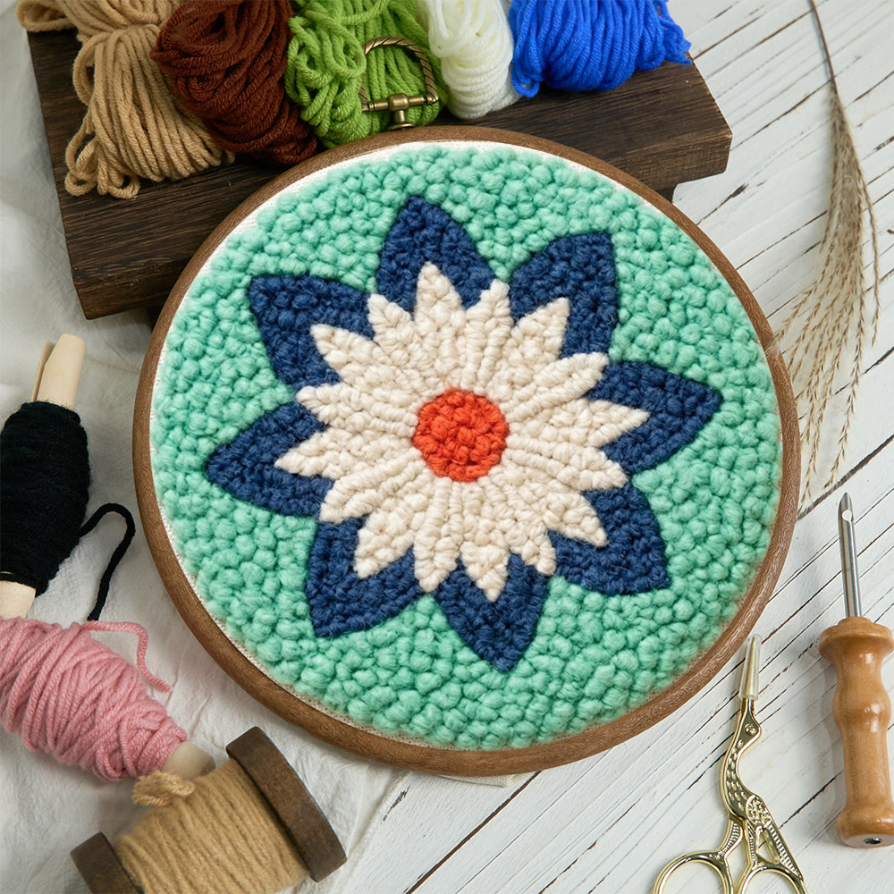 Geometric Art Punch Needle Kit - Diy Craft For Starter | Soft Yarn Ornament - image 3