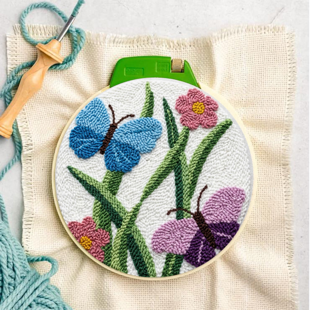 Spring Butterfly Punch Needle Kit - Creative Hoop Art | Thoughtful Handmade Gift  - image 5