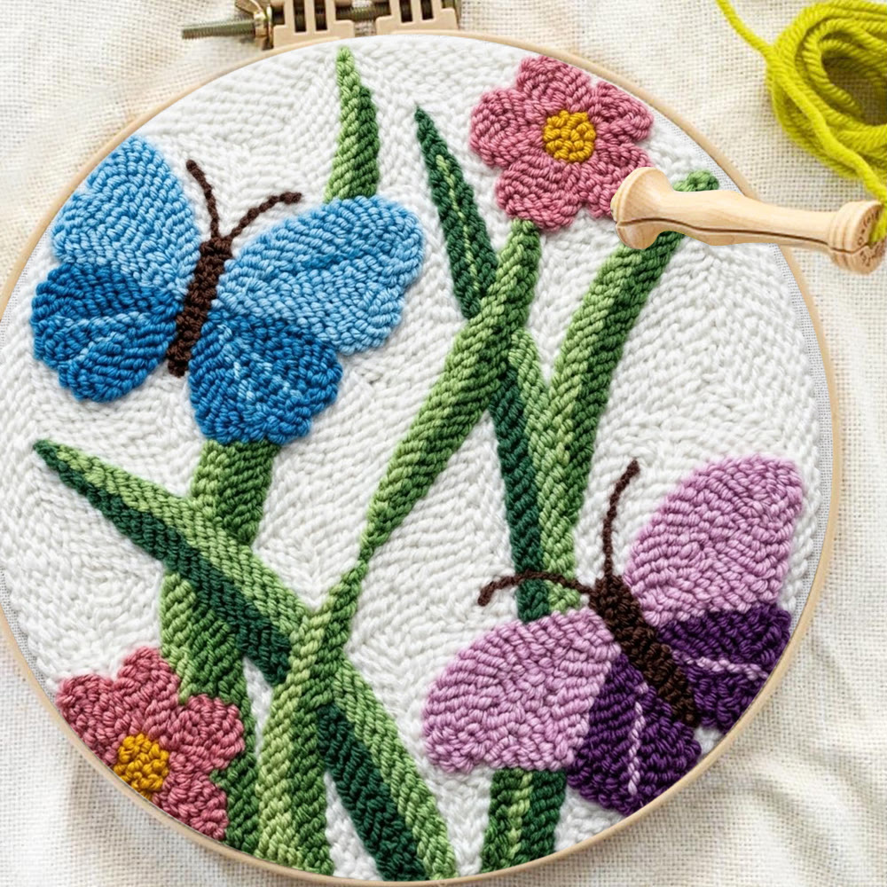 Spring Butterfly Punch Needle Kit - Creative Hoop Art | Thoughtful Handmade Gift  - image 9