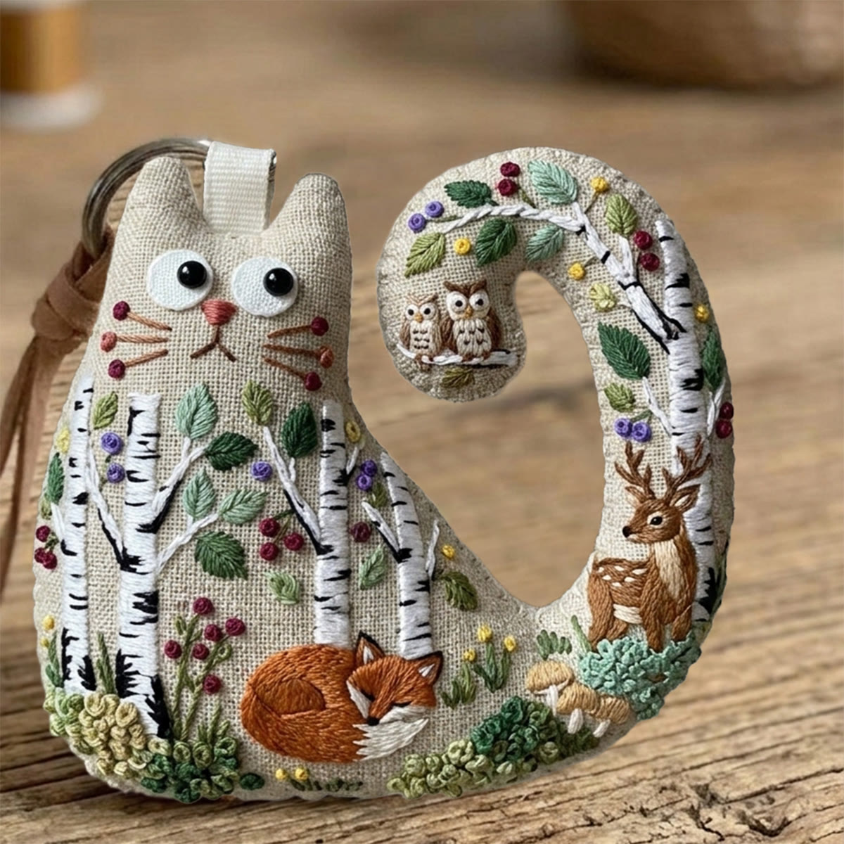 Rubbyoo Cat Embroidery Kit - Fox And Deer Forest Scene | Woodland Baby Shower Gift |  Home Gallery Wall Accent - image 10