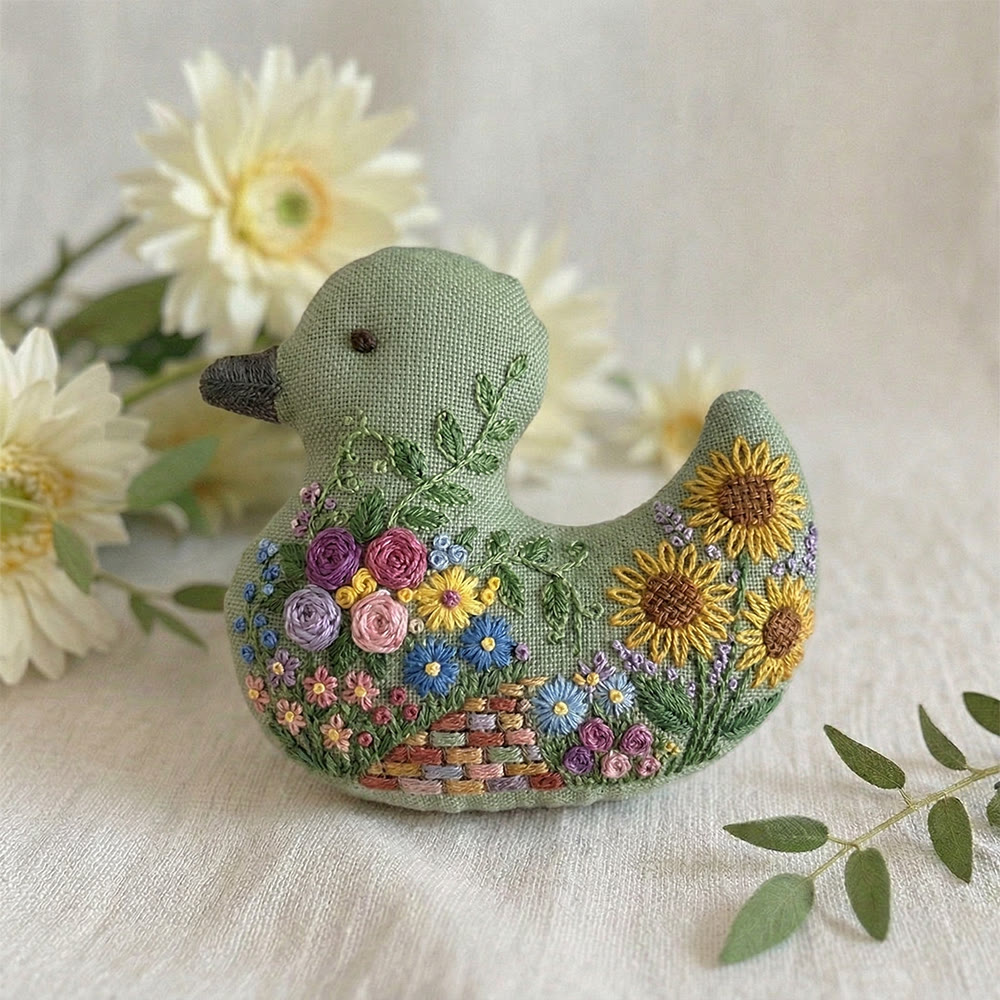 Rubbyoo Duck Embroidery Kit -  Charming Garden | Unique Mother Gift Idea | Creative Handmade Art - image 2