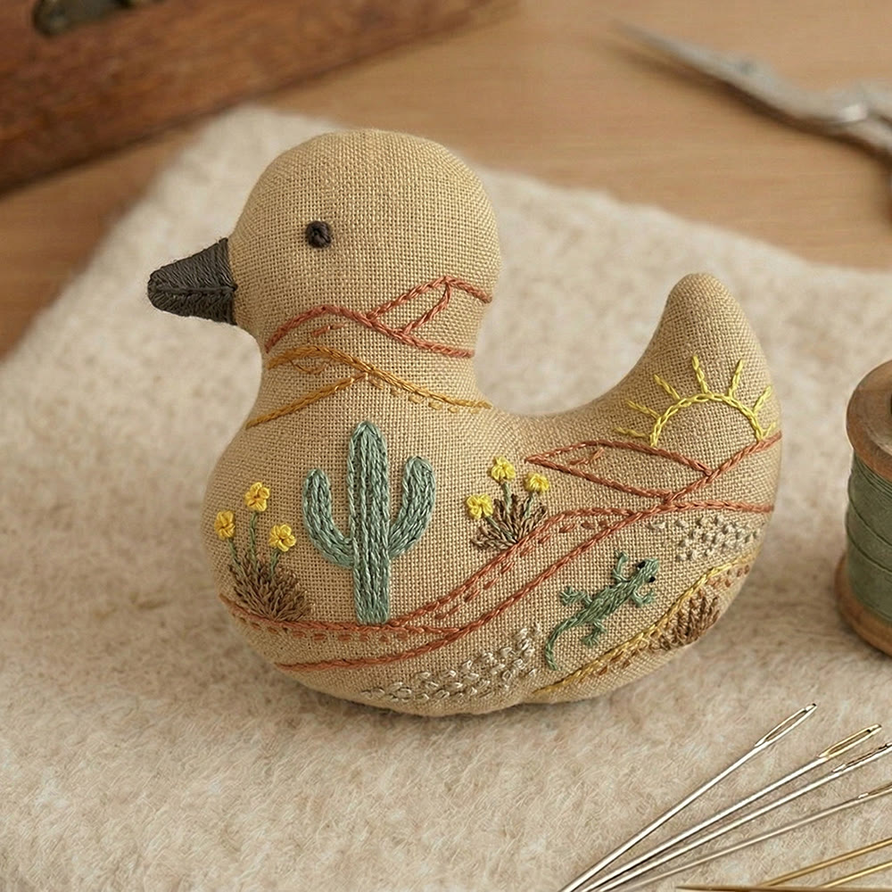 Rubbyoo Duck Embroidery Kit - Sunny Cactus | Landscape Handmade Art | Gift For Her - image 5