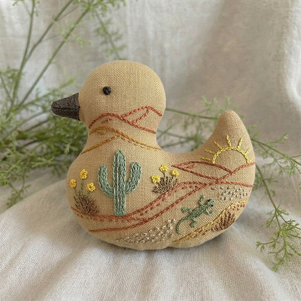 Rubbyoo Duck Embroidery Kit - Sunny Cactus | Landscape Handmade Art | Gift For Her - image 4